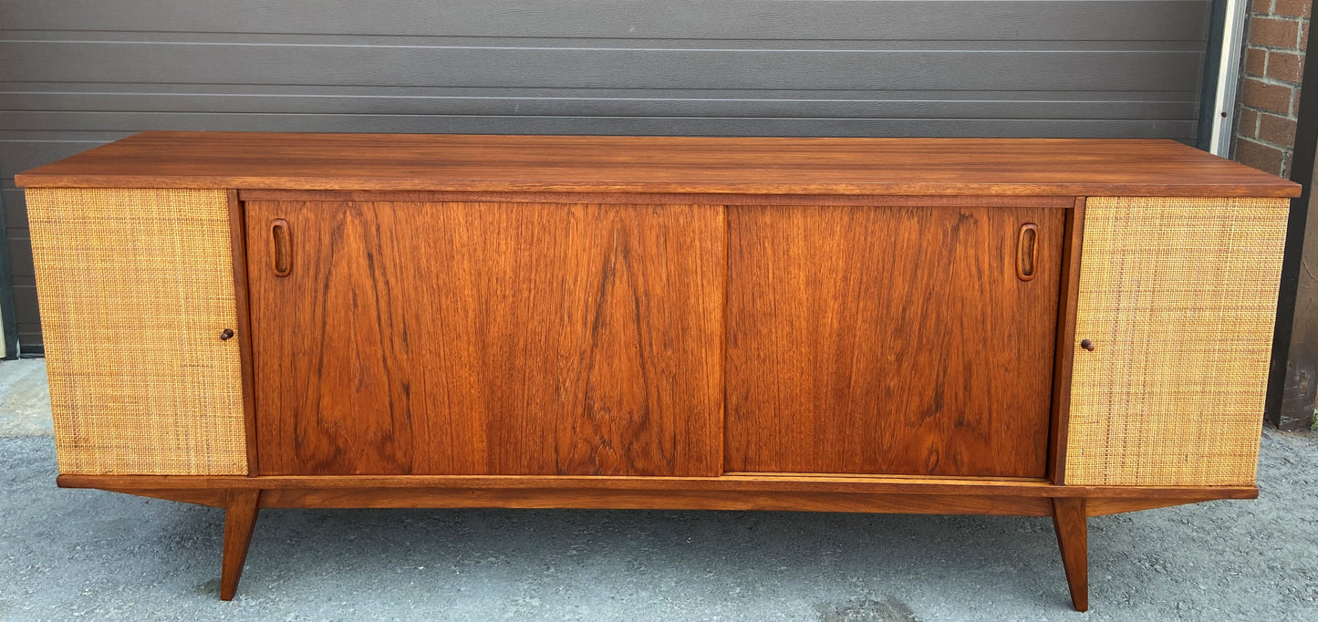 REFINISHED Mid Century Modern Walnut Media Console or Credenza