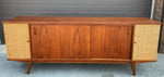 REFINISHED Mid Century Modern Walnut Media Console or Credenza 1