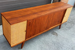 REFINISHED Mid Century Modern Walnut Media Console or Credenza 4