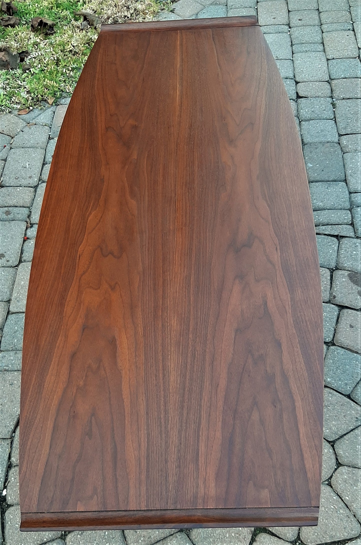 REFINISHED MCM Walnut Surfboard Coffee Table by Deilcraft 54", PERFECT