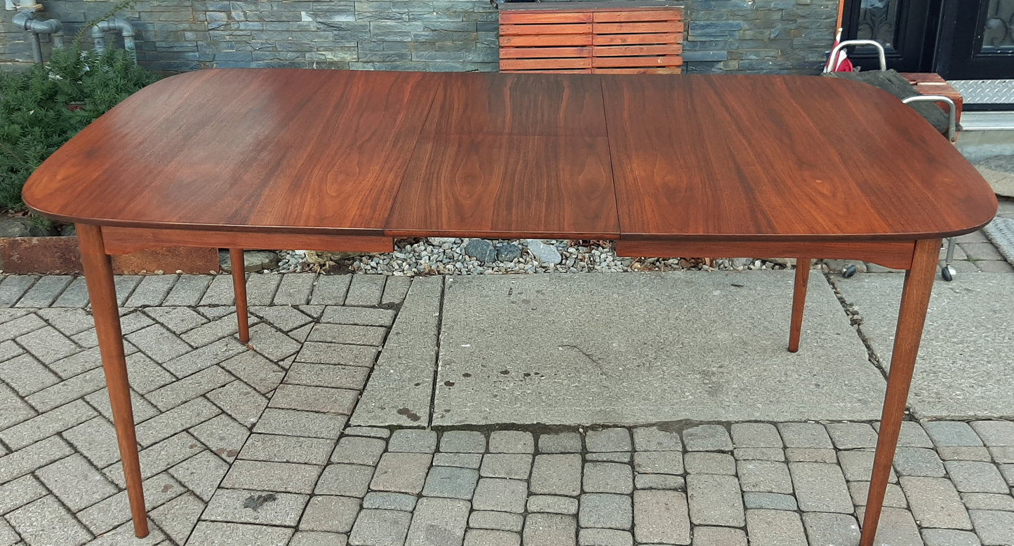REFINISHED MCM Walnut Dining Table with butterfly extension 56" -72", PERFECT