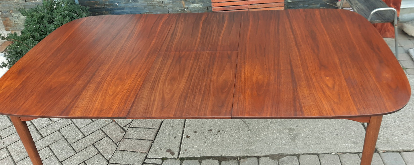REFINISHED MCM Walnut Dining Table with butterfly extension 56" -72", PERFECT