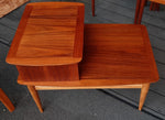 REFINISHED MCM Walnut Two Tier End Table with Drawer by Lane Altavista, PERFECT 2