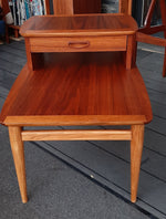 REFINISHED MCM Walnut Two Tier End Table with Drawer by Lane Altavista, PERFECT 3