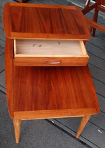 REFINISHED MCM Walnut Two Tier End Table with Drawer by Lane Altavista, PERFECT 4