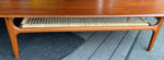 REFINISHED Danish Mid Century Modern XL Teak Coffee Table with Cane Shelf by Trioh 5