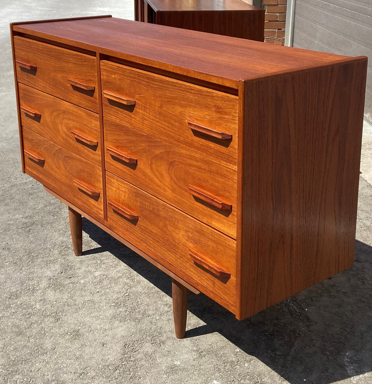 REFINISHED MCM Teak Dresser w 6 Drawers 48.5
