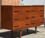 REFINISHED MCM Teak Dresser w 6 Drawers 48.5