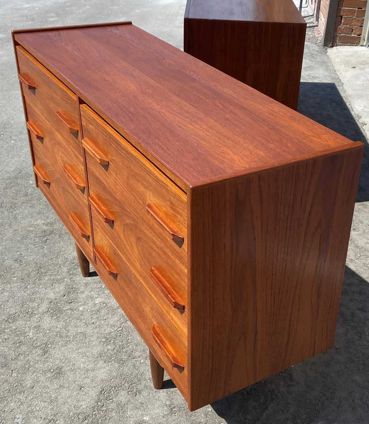 REFINISHED MCM Teak Dresser w 6 Drawers 48.5