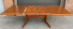 REFINISHED Mid Century Modern Teak Dining Table w 2 Leaves, 62