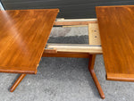 REFINISHED Mid Century Modern Teak Dining Table w 2 Leaves, 62