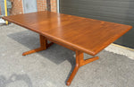 REFINISHED Mid Century Modern Teak Dining Table w 2 Leaves, 62