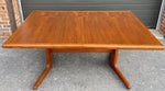 REFINISHED Mid Century Modern Teak Dining Table w 2 Leaves, 62