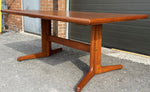 REFINISHED Mid Century Modern Teak Dining Table w 2 Leaves, 62