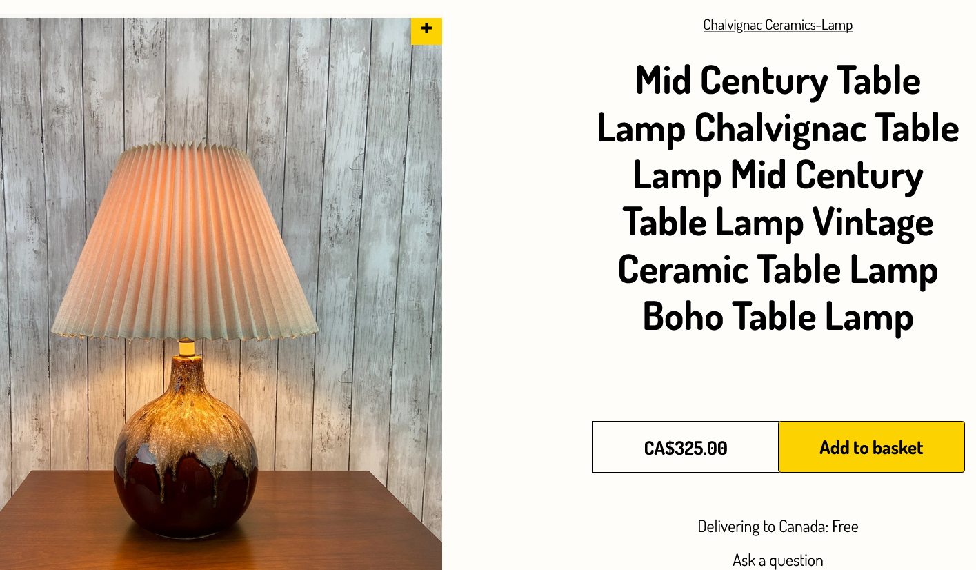 On Hold***Mid Century Modern table lamp by Maurice Chalvignac