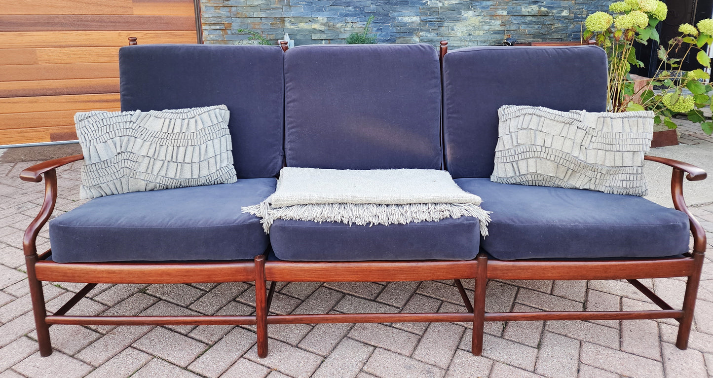 REFINISHED REUPHOLSTERED Mid Century Modern Rosewood Sofa (part of the set)