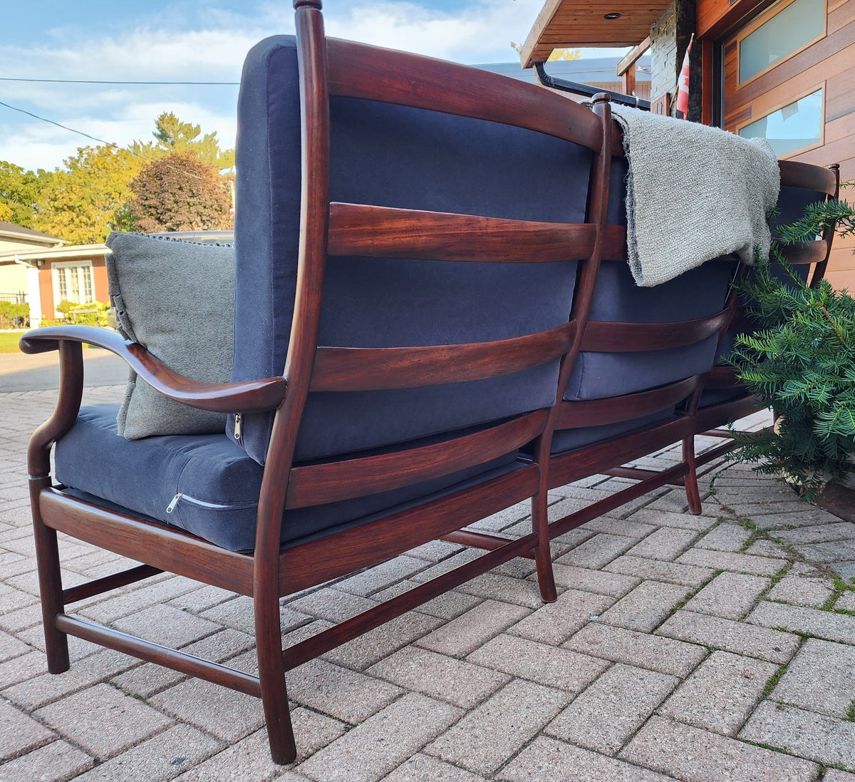 REFINISHED REUPHOLSTERED Mid Century Modern Rosewood Armchair (part of the set)