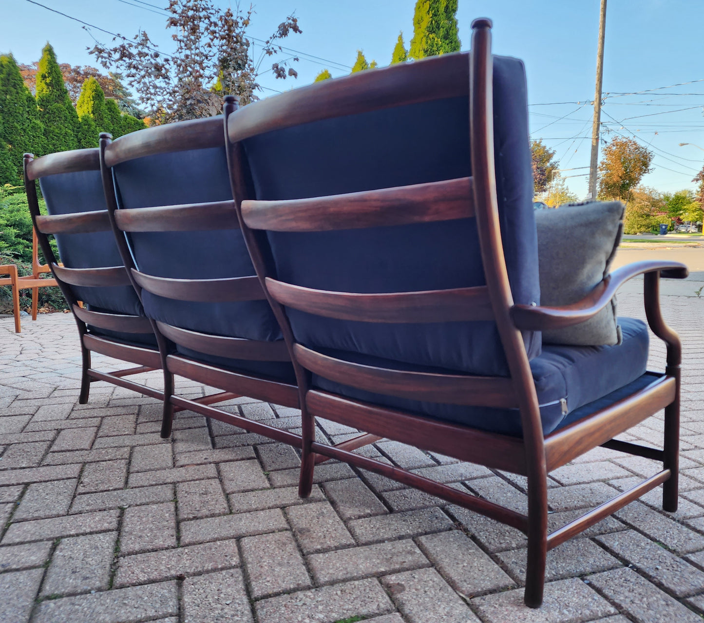 REFINISHED REUPHOLSTERED Mid Century Modern Rosewood Sofa (part of the set)