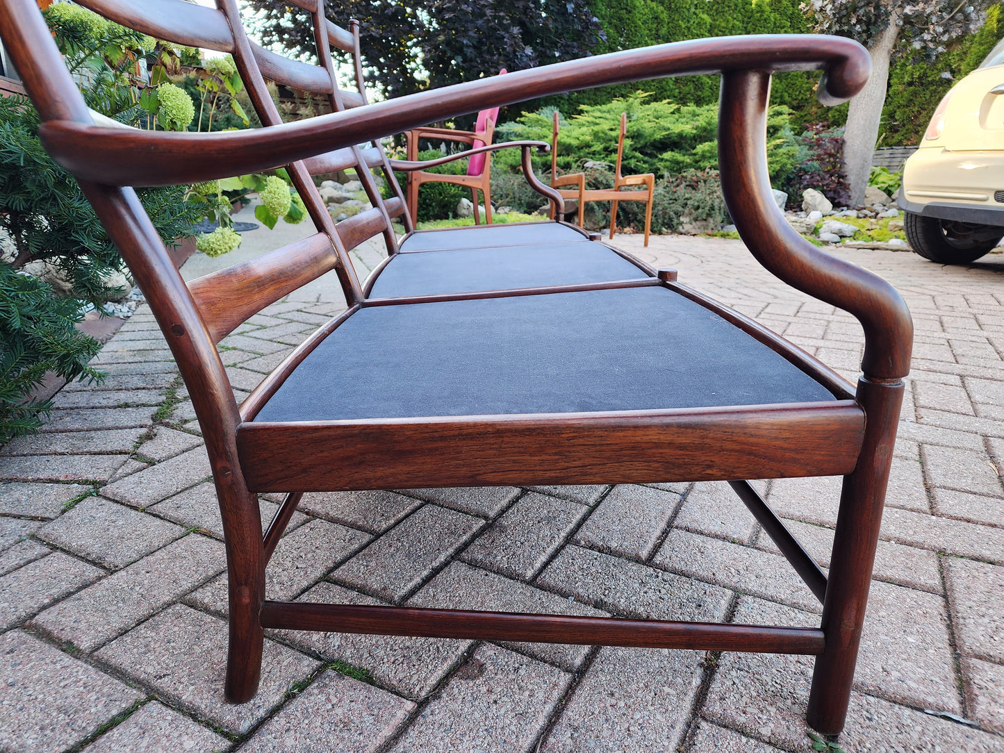 REFINISHED REUPHOLSTERED Mid Century Modern Rosewood Sofa (part of the set)