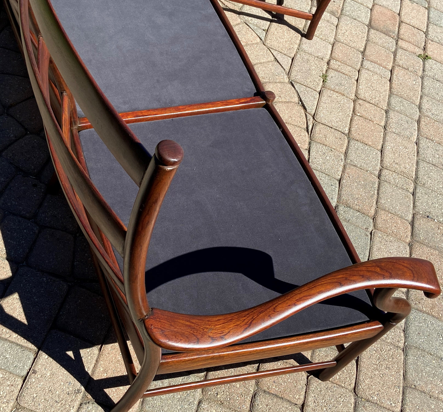 REFINISHED REUPHOLSTERED Mid Century Modern Rosewood Sofa (part of the set)