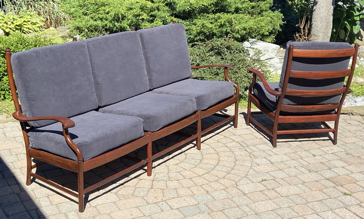 REFINISHED REUPHOLSTERED Mid Century Modern Rosewood Sofa (part of the set)