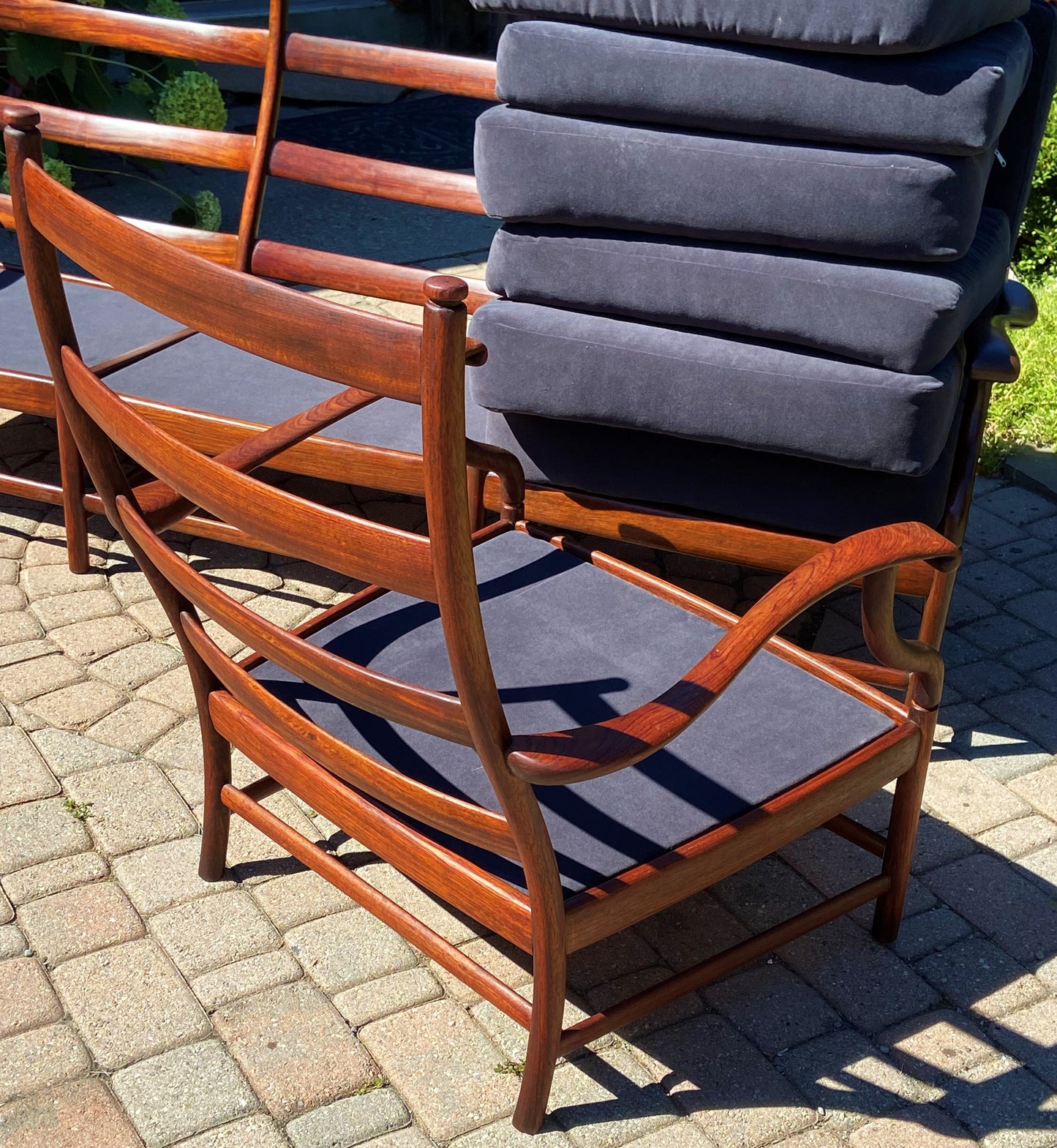 REFINISHED REUPHOLSTERED Mid Century Modern Rosewood Sofa (part of the set)