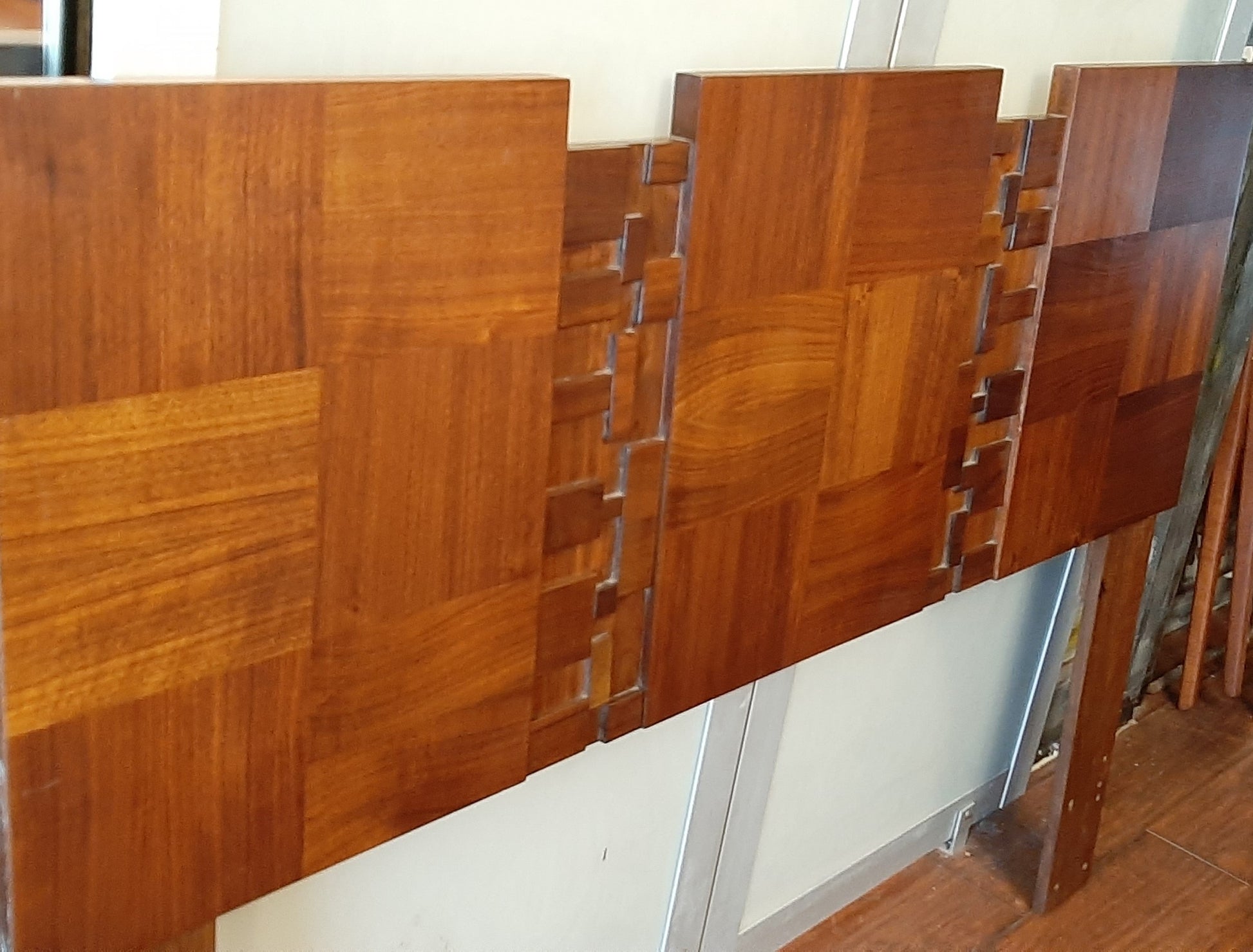 REFINISHED MCM Brutalist Mosaic Headboard by Lane for double or queen bed, PERFECT - Mid Century Modern Toronto