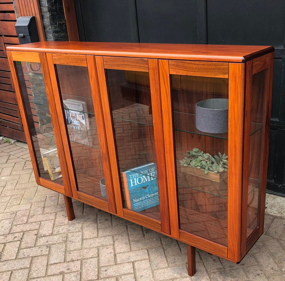 RESTORED Danish Modern Rosewood Bookcase Display 68