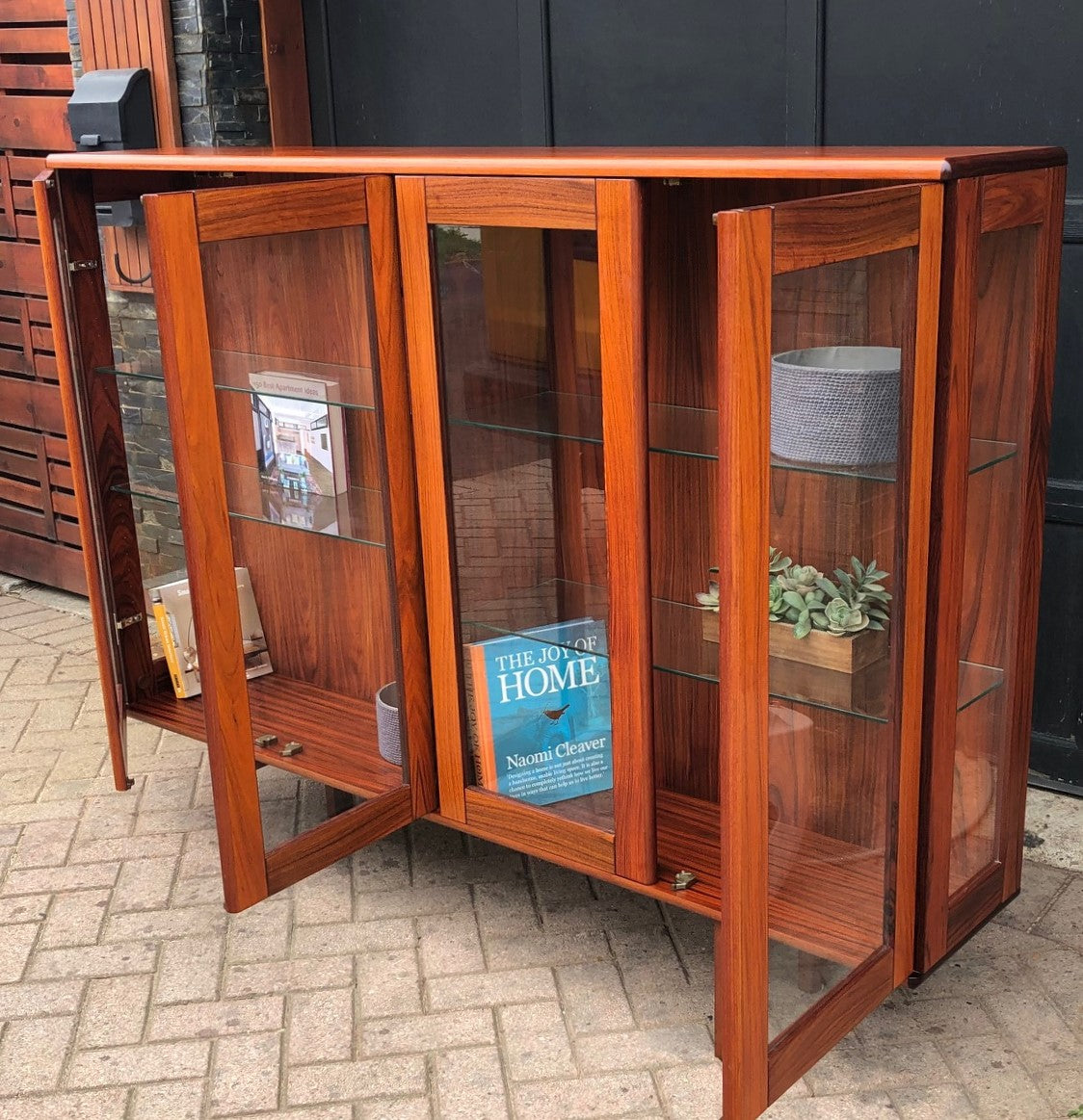 RESTORED Danish Modern Rosewood Bookcase Display 68