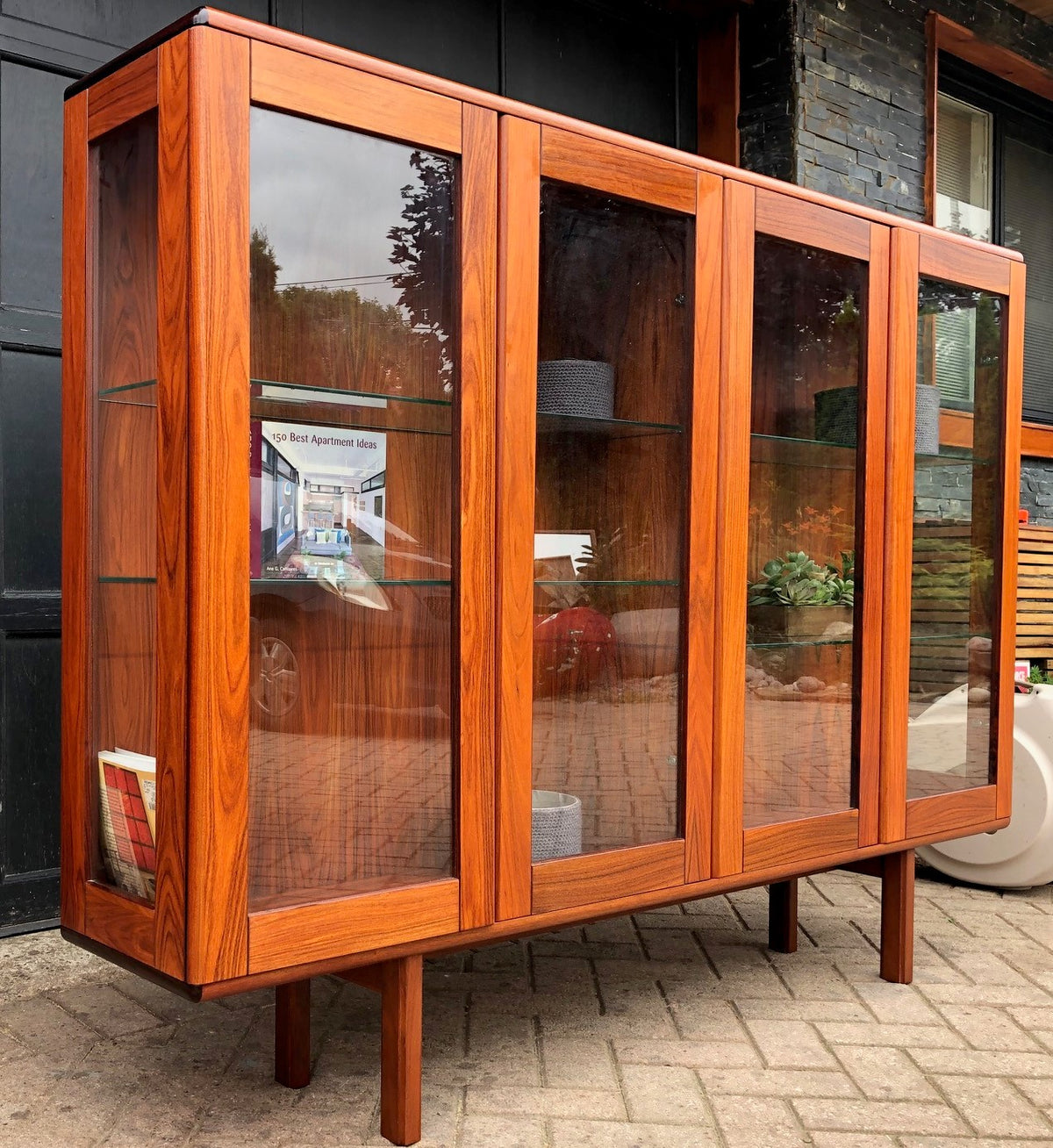 RESTORED Danish Modern Rosewood Bookcase Display 68