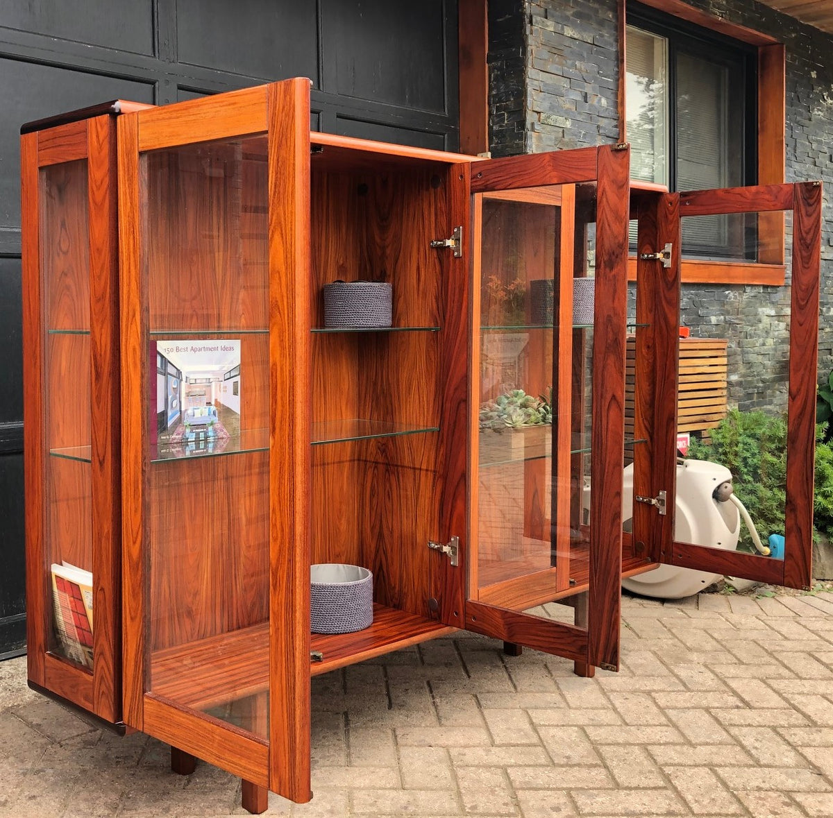 RESTORED Danish Modern Rosewood Bookcase Display 68