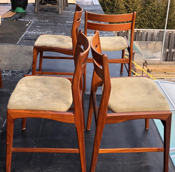 4 Danish MCM Teak Chairs by Boltinge RESTORED REUPHOLSTERED, each $245 - Mid Century Modern Toronto
