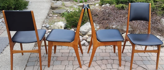 4 Danish MCM Teak Chairs RESTORED, each $149, perfect - Mid Century Modern Toronto