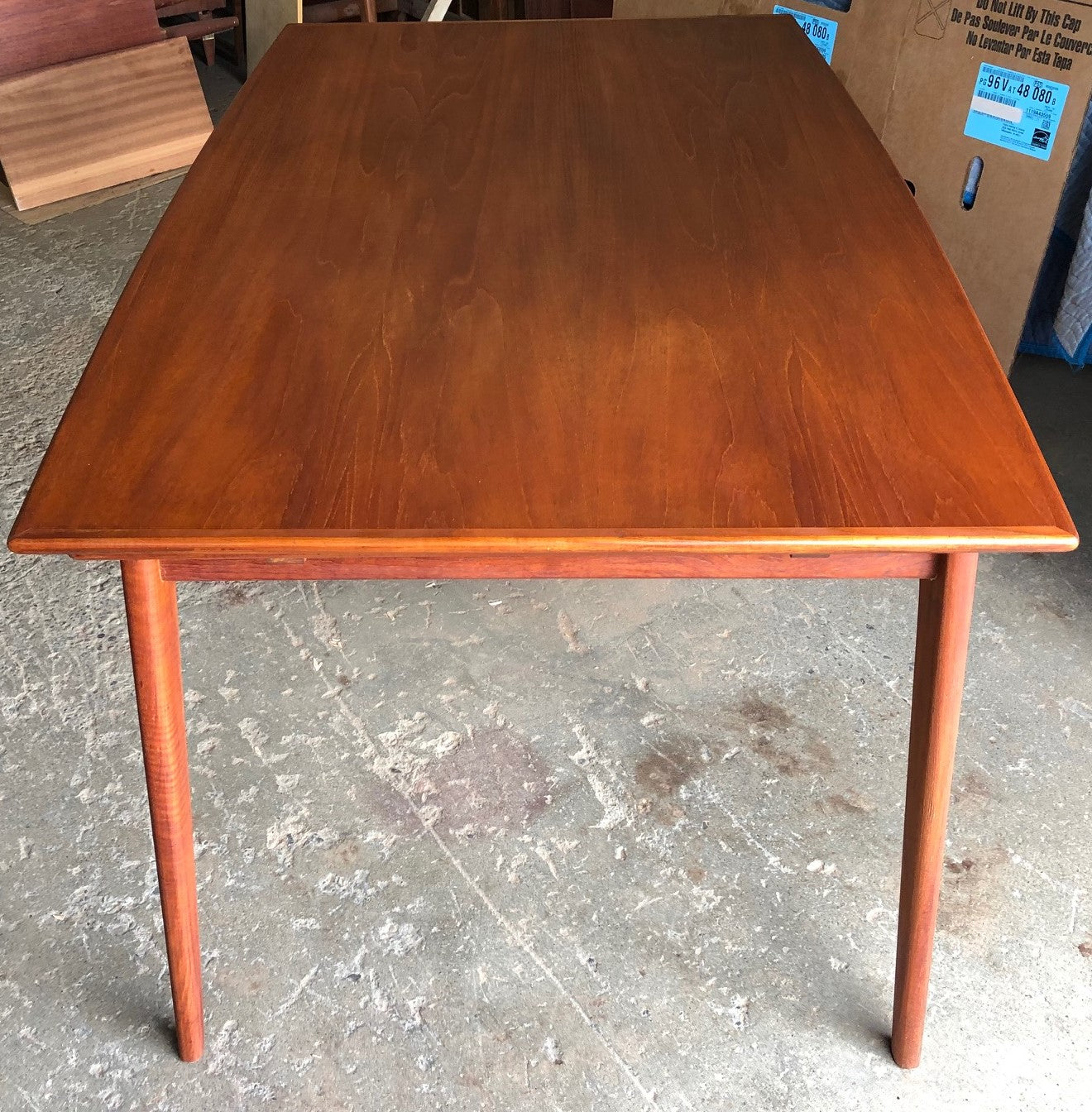 ON HOLD for Jonathan ***REFINISHED Danish MCM Teak Dining Table Surfboard Extendable PERFECT - 5 ft-100", treated for durability - Mid Century Modern Toronto