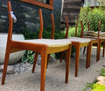4 MCM Teak Chairs by Johannes Andersen RESTORED will be REUPHOLSTERED for you, each $245 - Mid Century Modern Toronto 3