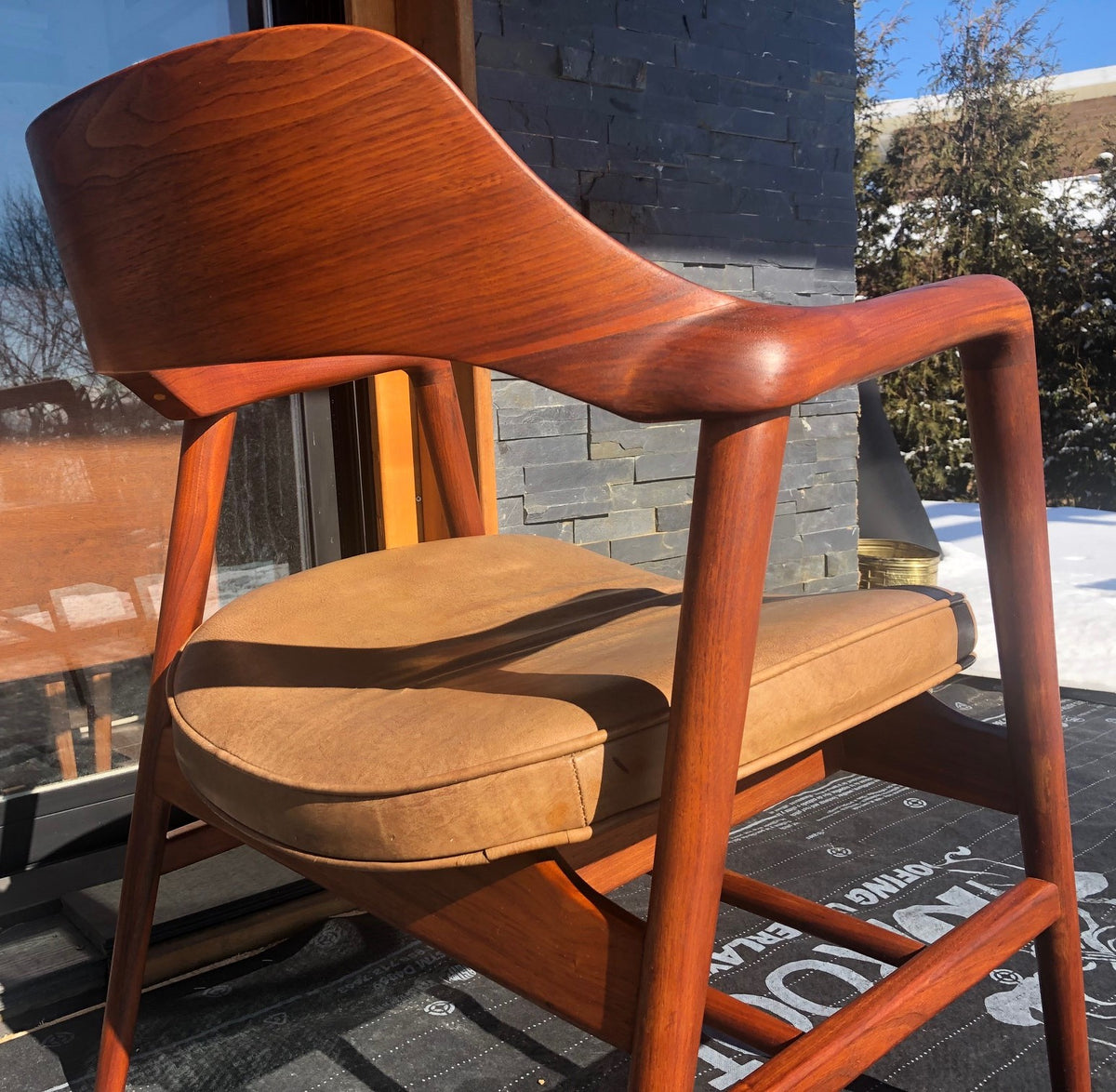 A pair REFINISHED MCM Walnut Sculptural Armchairs by WH Gunlocke, GORGEOUS, each chair $899 - Mid Century Modern Toronto