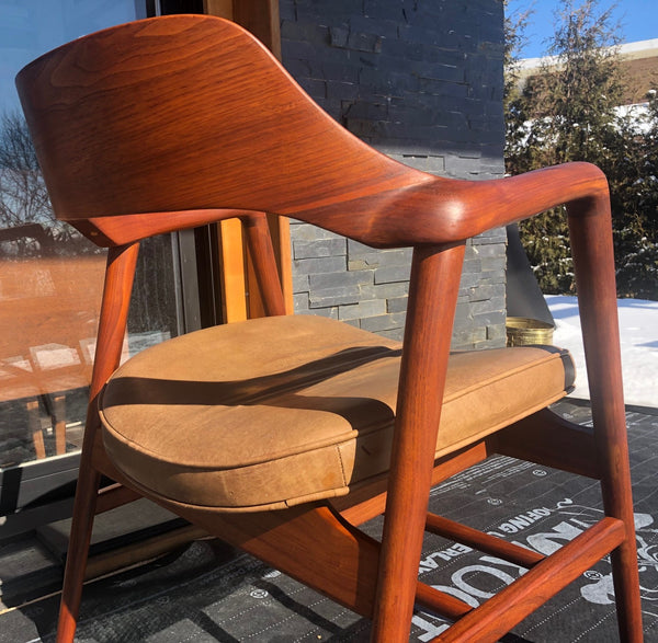 A pair REFINISHED MCM Walnut Sculptural Armchairs by WH Gunlocke, GORGEOUS, each chair $899 - Mid Century Modern Toronto