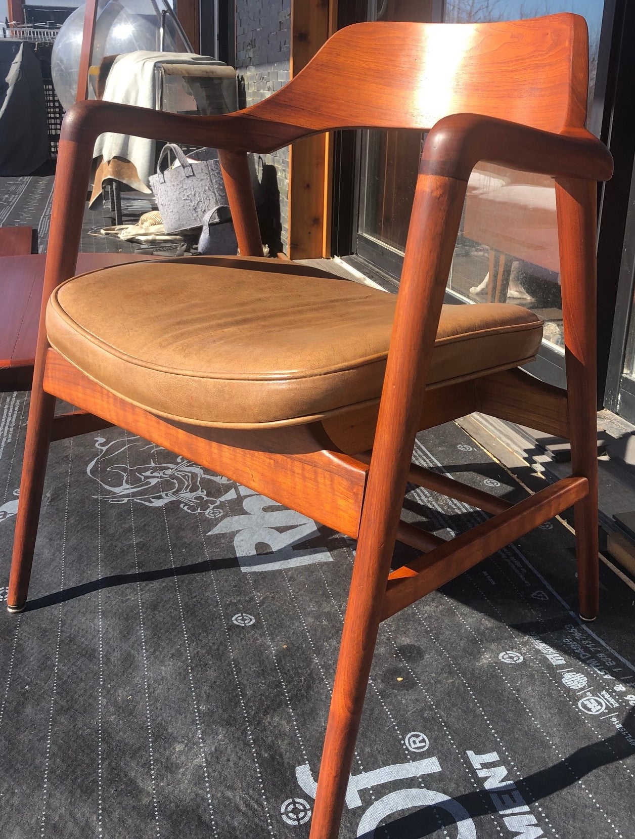 A pair REFINISHED MCM Walnut Sculptural Armchairs by WH Gunlocke, GORGEOUS, each chair $899 - Mid Century Modern Toronto