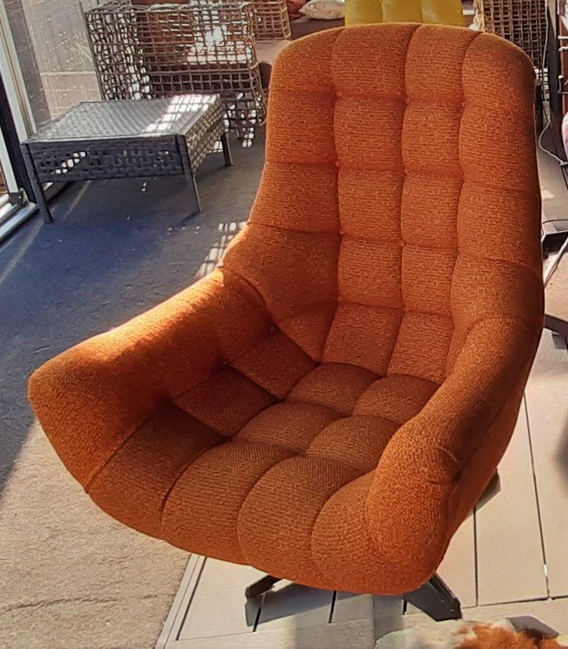 Vintage MCM Frank Doerner Faultless Reupholstered Swivel Lounge Chair, Perfect - Mid Century Modern Toronto