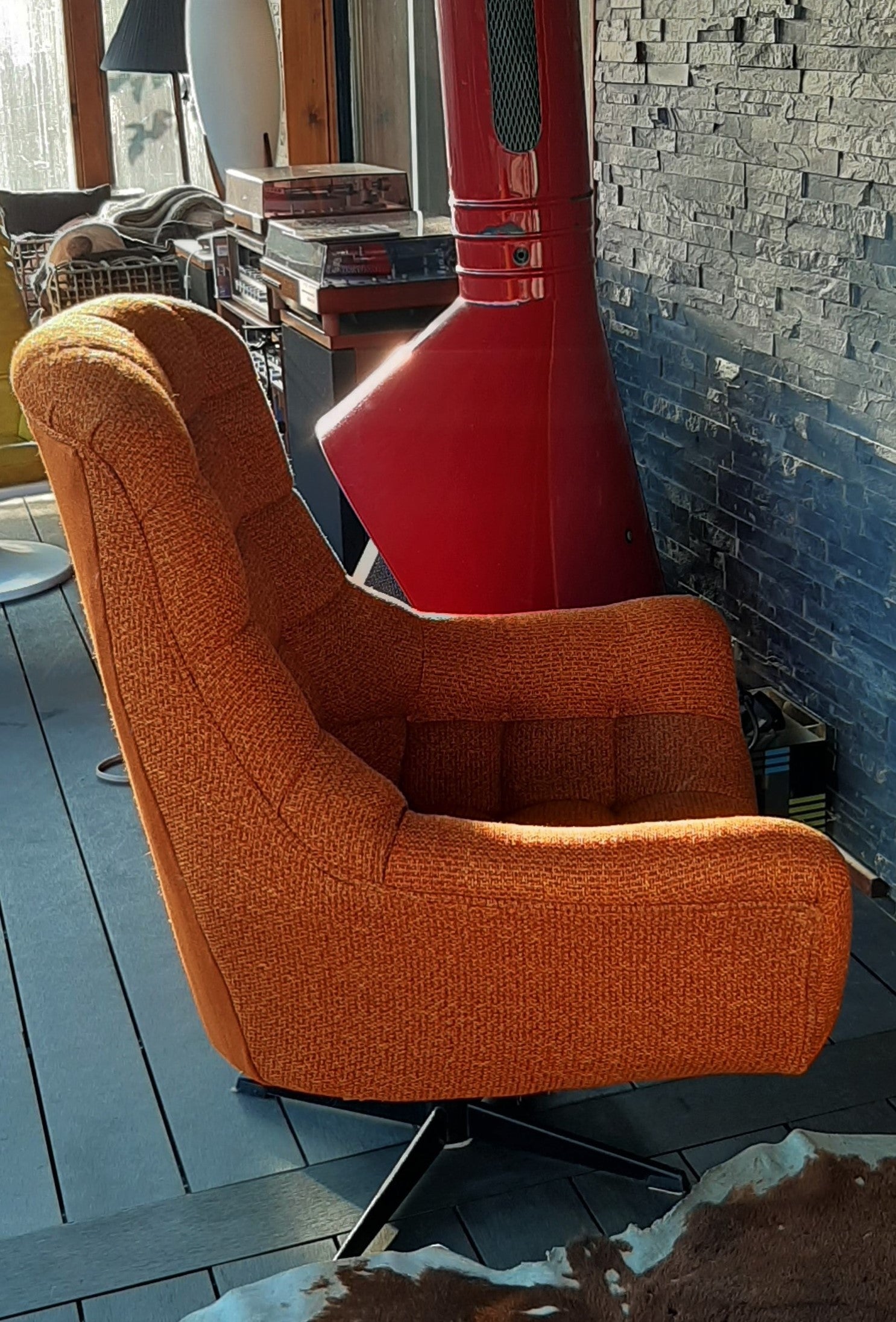 Vintage MCM Frank Doerner Faultless Reupholstered Swivel Lounge Chair, Perfect - Mid Century Modern Toronto