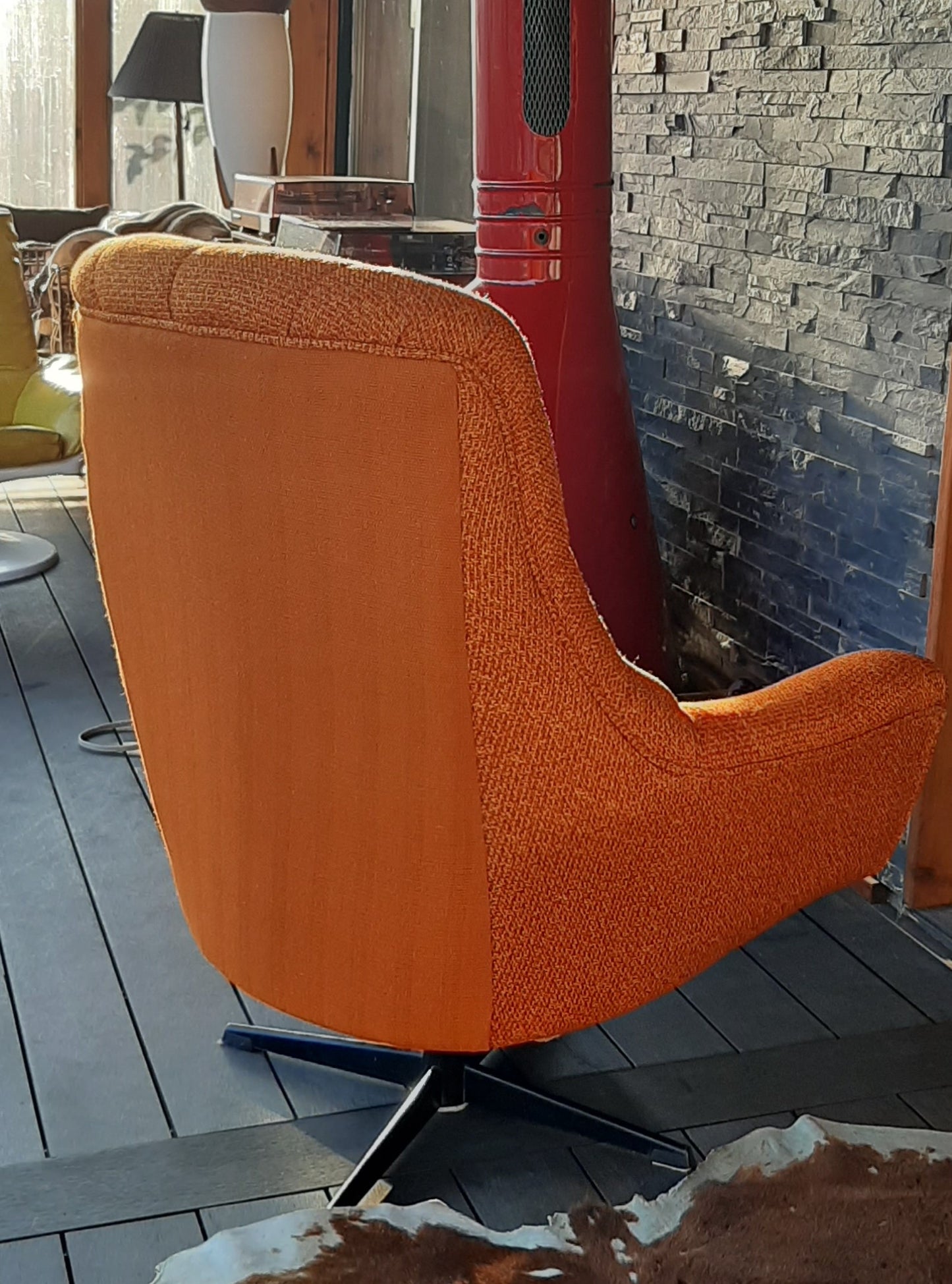 Vintage MCM Frank Doerner Faultless Reupholstered Swivel Lounge Chair, Perfect - Mid Century Modern Toronto