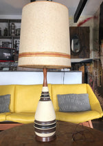 Mid Century Modern art pottery lamp large, with the shade H 40