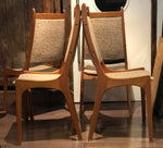 4 MCM Teak high-back chairs REFINISHED custom REUPHOLSTERED in black leatherette for Ted Gzebb - Mid Century Modern Toronto 4