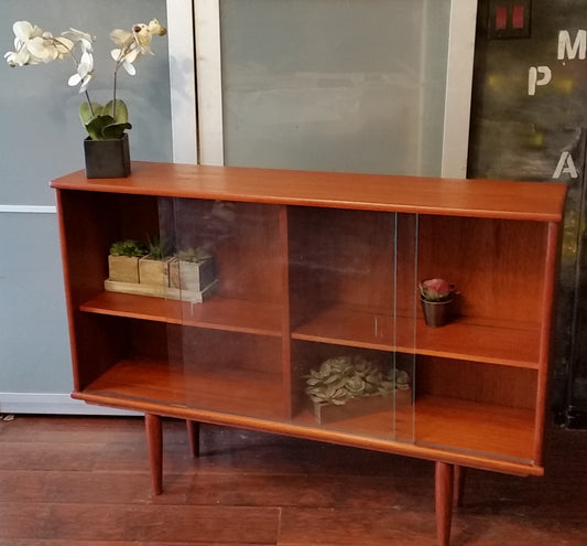 REFINISHED MCM Teak Bookcase Display 48.75", perfect - Mid Century Modern Toronto