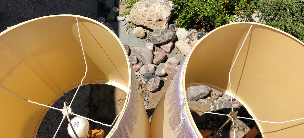 A pair of large Mid Century Modern Teak sculptural lamps (1 pair available) - Mid Century Modern Toronto