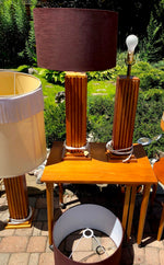 A pair of large Mid Century Modern Teak sculptural lamps (1 pair available) - Mid Century Modern Toronto 5