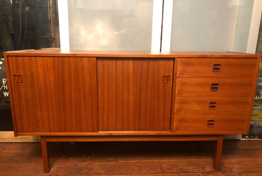 NOT AVAILABLE *****REFINISHED MCM Teak Sideboard Credenza Narrow 59" - Mid Century Modern Toronto