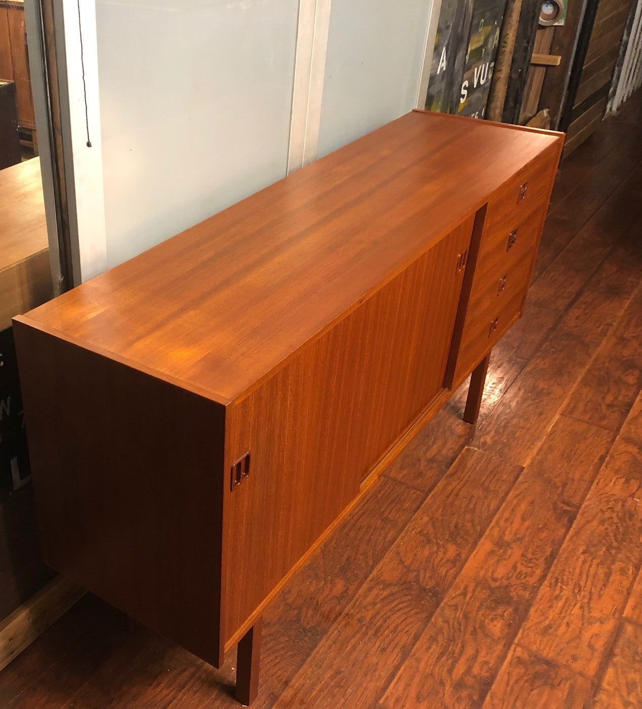 NOT AVAILABLE *****REFINISHED MCM Teak Sideboard Credenza Narrow 59" - Mid Century Modern Toronto
