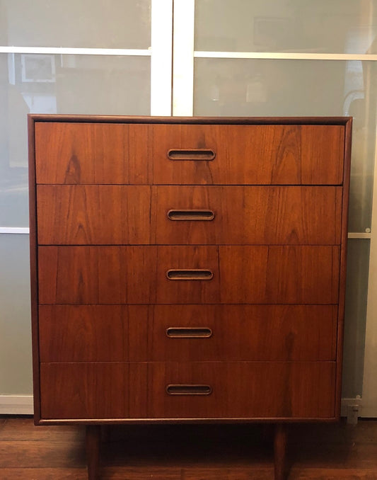 REFINISHED MCM Teak Tallboy by Punch Designs 34.25” - Mid Century Modern Toronto