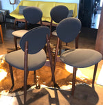 4 REUPHOLSTERED MCM Teak Chairs, dark grey Maharam, each $175 only - Mid Century Modern Toronto 3
